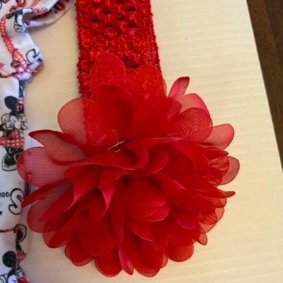 Disney print onesie with matching red tutu attached, includes headband - Picture 3 of 4